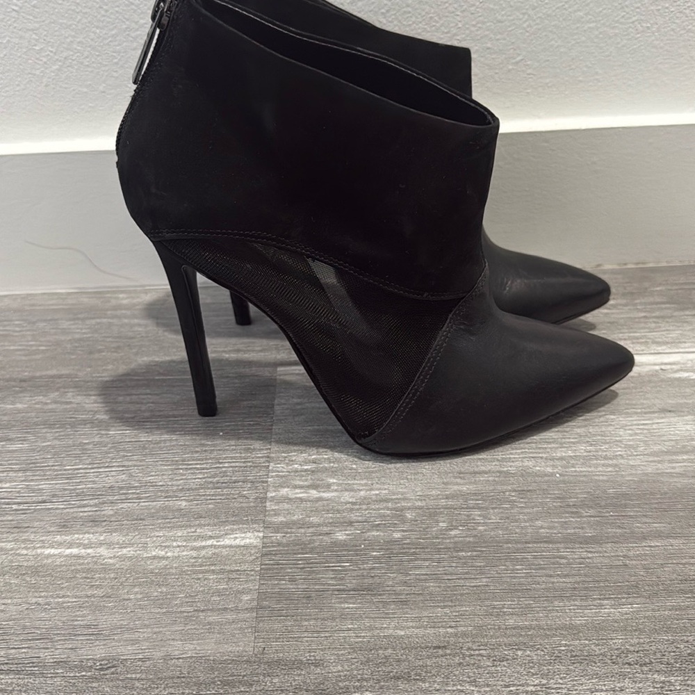 SCHUTZ Pia High Heel Leather/Mesh Booties - Picture 3 of 7